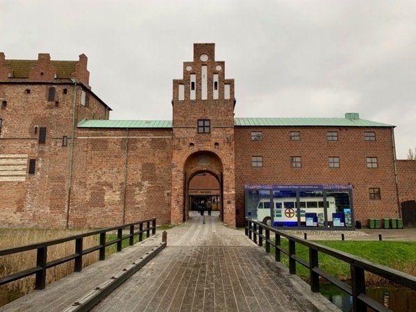 Malmöhus castle entrance with a bridge in the foreground